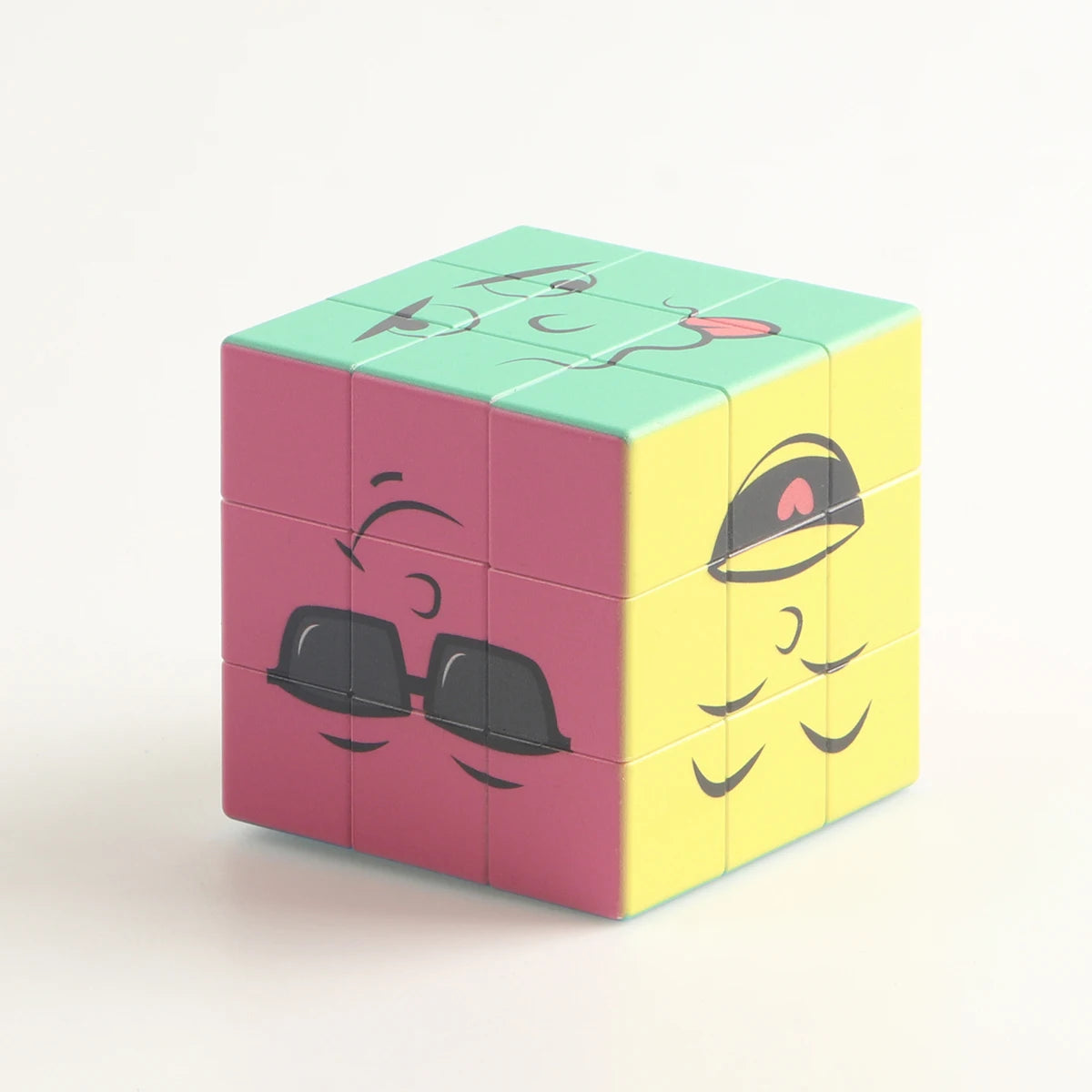 Magic Cube 3x3x3 Smiling face expression UV Fun Stress Relief Professional Smooth Speed Game Children's Puzzle Toys Gifts