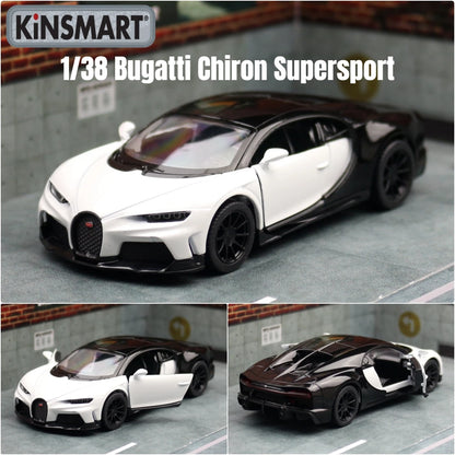 KiNSMART Toy Car Model 1/38 Bugatti Chiron Super Sport Racing Alloy Diecast Miniature Vehicle Collection Gift For Children Boy