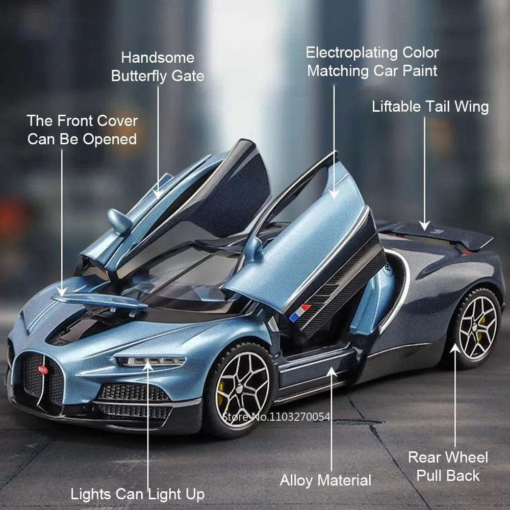1:32 Tourbillon DIVO Alloy Model Toys Diecast Car Sound Light Pull Back Doors Opened Miniature Vehices for Kids Birthday Present