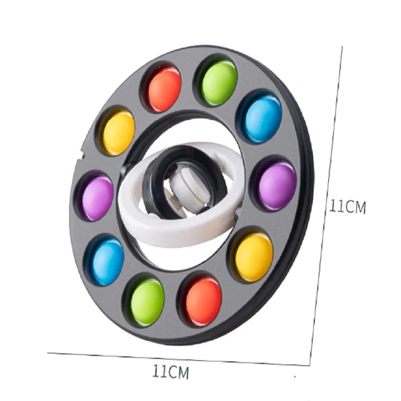 Bubble Wheel Fidget Spinner Flip 3D Adult Manual Rotation and Pressing Bubble Stress Relieving Toy Children's Sensory Gyroscope