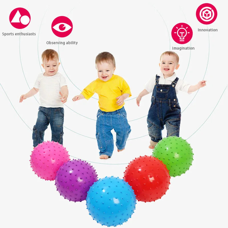 2Pcs 16CM Fun Games Kids Inflatable Ball Rubber Toy Baby Cartoon Thorn Large Balloon Developmental Children Massage Toys Balls