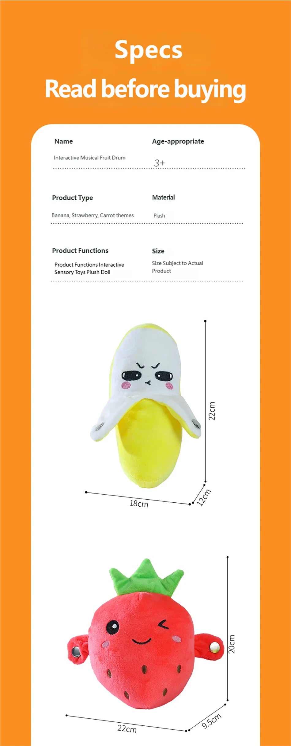 Interactive Banana Musical Plush Toy Soft Sensing Beat Piano Two Player Rhythm Game Novelty Couple Family Party Sensory Gift