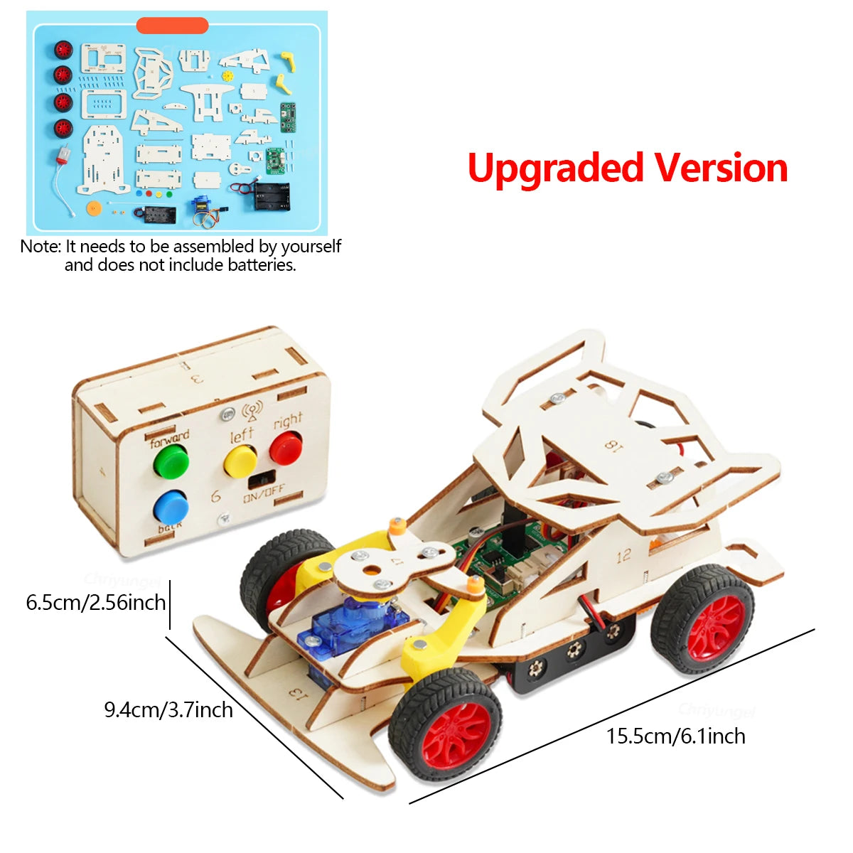 DIY Wooden Remote Control Car Kits STEM 4WD Educational Science Project Building Toys Creative Birthday Gifts for Kids Boys Girl
