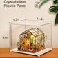 Rolife Clear Acrylic Display Box for Hobby Collectible Dust Cover Display Case for Miniature House Stackable Storage Plastic Box