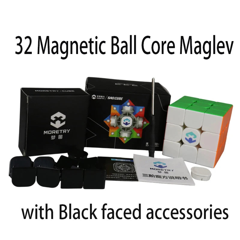 [SaoCube] Moretry & SaoCube TianMa X3+ Maglev Ball Core 3x3 Black faced Magnetic Magic Cube Fidget Toys Children Gift