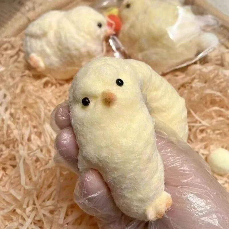 Cute Squishy Yellow Chick Fidget Toy Lovely Hen Soft Squeeze Toys Cute Fast Rebound Decompression Toy Birthday Anti-stress Gift