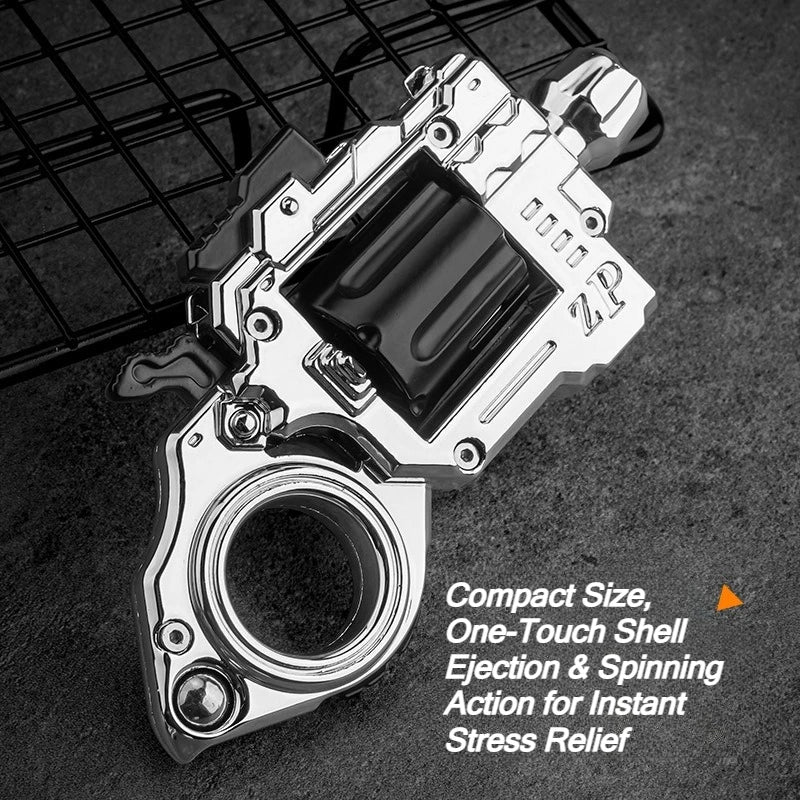 EDC Fidget Spinner Revolver Toy Alloy Mini Gun Model Metal Collectible Ring Gun for Stress Relief Shooting Gadget Gift for Teens