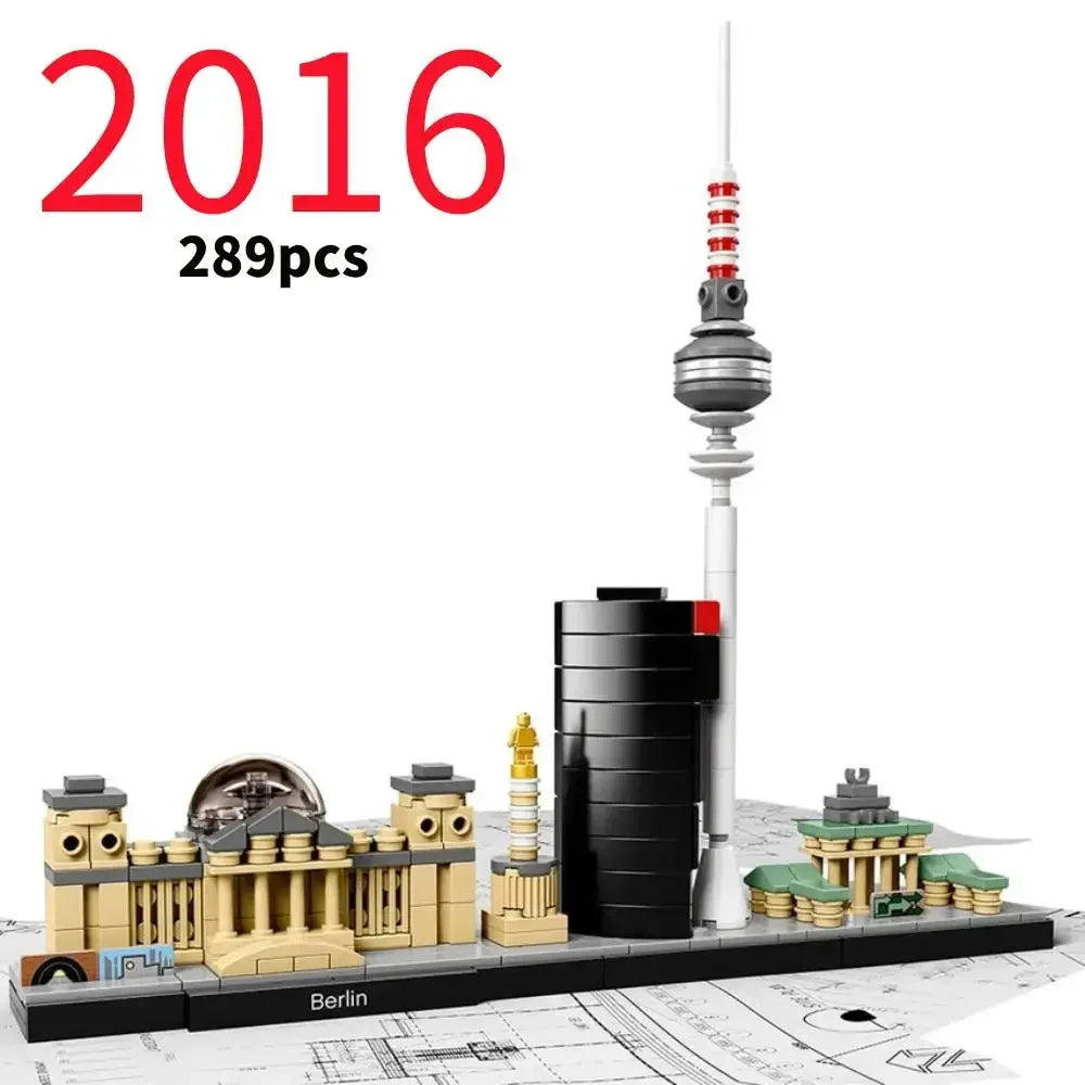 Thirteen Sets of City Models 21043 21026 Building Blocks Sets Suitable for Birthday Gifts Not Compatible with Legoed Particles.