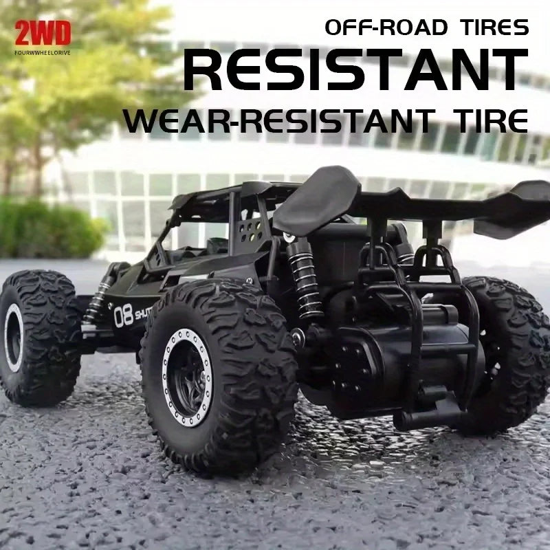 Alloy Remote Control Car, All-Terrain Electric Toy Car, 1:16 Scale Model Car, 2.4GHz R/C Off-Road Vehicle, Top Speed 20 Km/h, with Headlights and Shock Absorbers, Suitable as a Birthday Gift for Boys over 3 Years Old