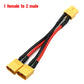 XT60 Parallel Battery Connector Male/Female Cable Dual Extension Y Splitter/ 3-Way 14AWG Silicone Wire for RC Battery Motor