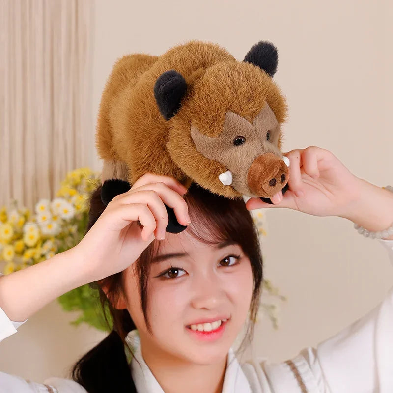 Hot Sale kawaii Wild Boar Plush Toys Cartoon Animal Stuffed Soft Pillow Back Sofa Cushion Decoration for Kids Birthday Gifts