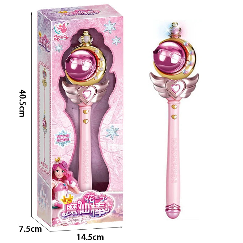 Flower Fairy Glowing Sound Effects Stars Magic Wand Children Magic Fairy Princess Costume Props Dollhouse Party Favor For Girls