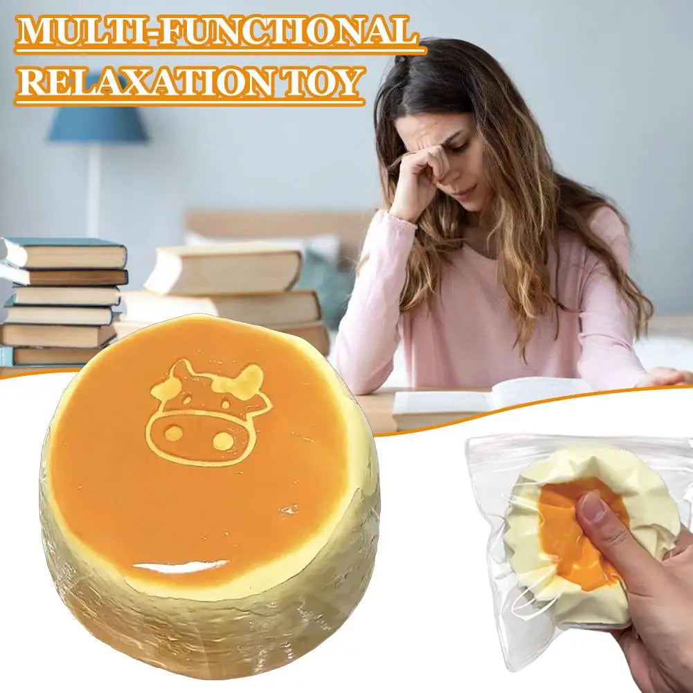 Cheese Cake Squeeze Toy Soft Slow Rebound Pinch Toy Milky Flavor Bread Toyfor Stress Relief Cute Anxiety Relief Toy