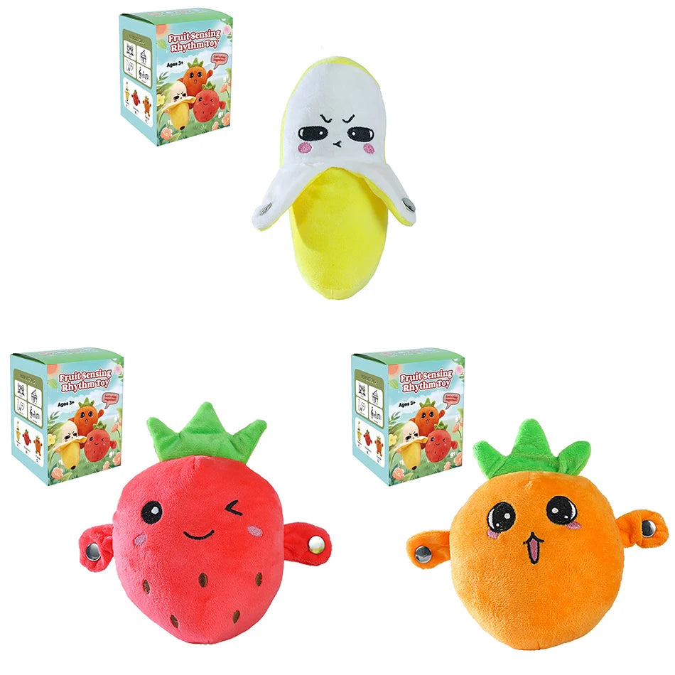 Interactive Banana Musical Plush Toy Soft Sensing Beat Piano Two Player Rhythm Game Novelty Couple Family Party Sensory Gift