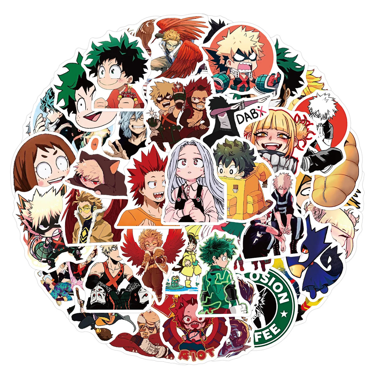50Pcs My Hero Academia Stickers Set DIY Waterproof Decals for Skateboard Laptop Phone Luggage Notebook Fridge