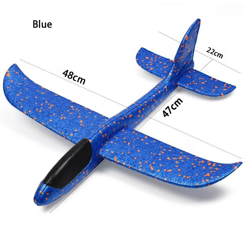 48cm Large EPP Foam Hand Throwing Aircraft Toys Gyratory Stunt Pressure Resistant Model Aircraft Outdoor For Boys Children Gift