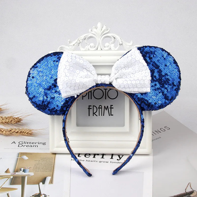 Mouse Ears Headhand for Girls Adults Cute Cartoon Party Cosplay Hair Accessories Sequin Bows Hairband Toys