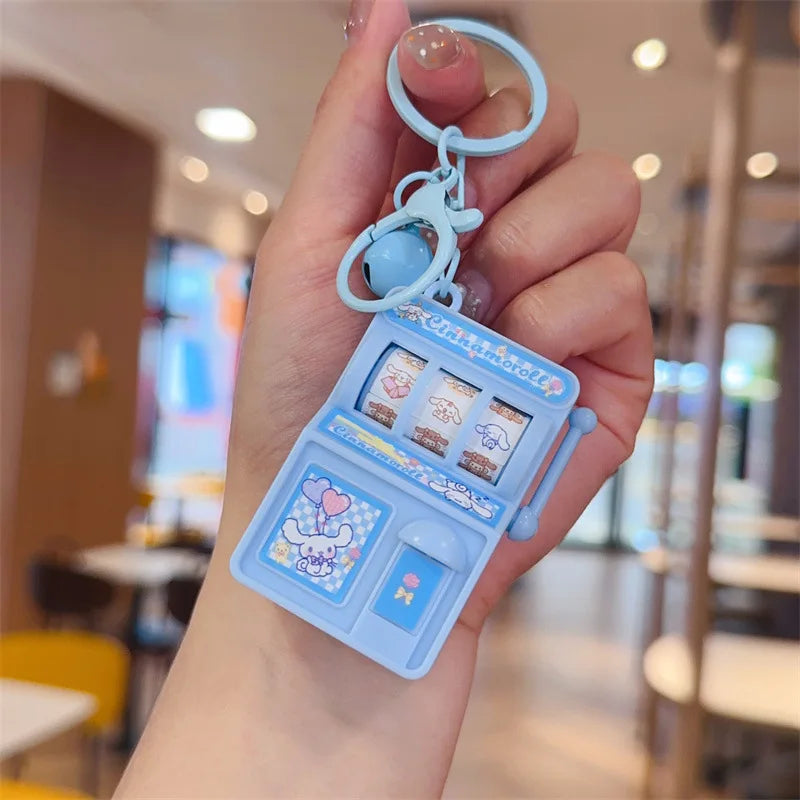Palm Mini  Lottery Machine Fruit Machine Keychain Pendant Cartoon Rocking Fun Puzzle Gift For Friends