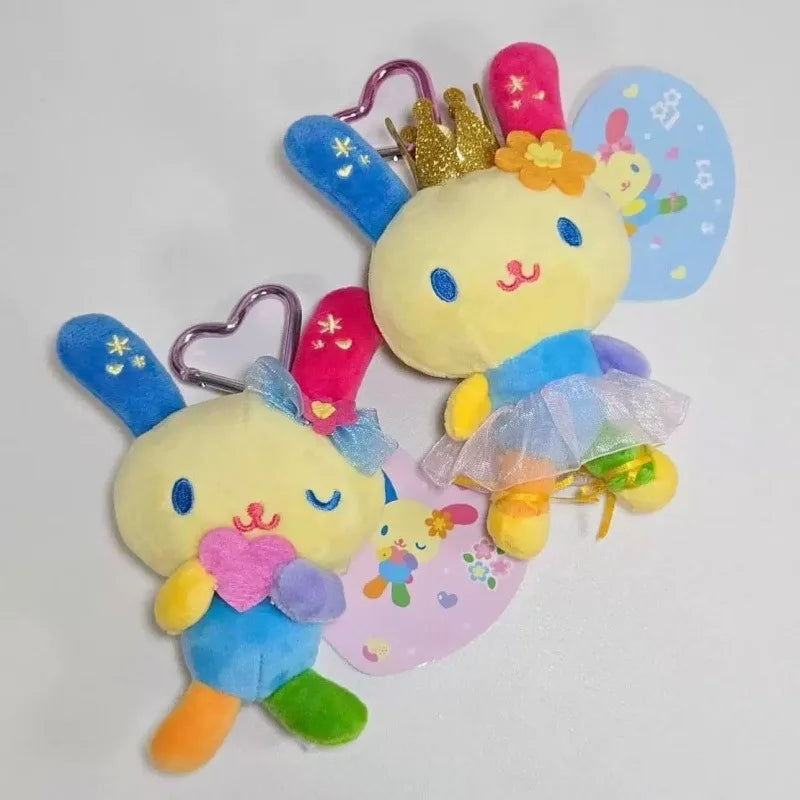 NEW 10CM usahana Crown Heart Plush Toy Pendant cute Sanrio Blink usa ha na Tricolor Bunny Fuzzy Animal Rabbit Girly Plush Doll