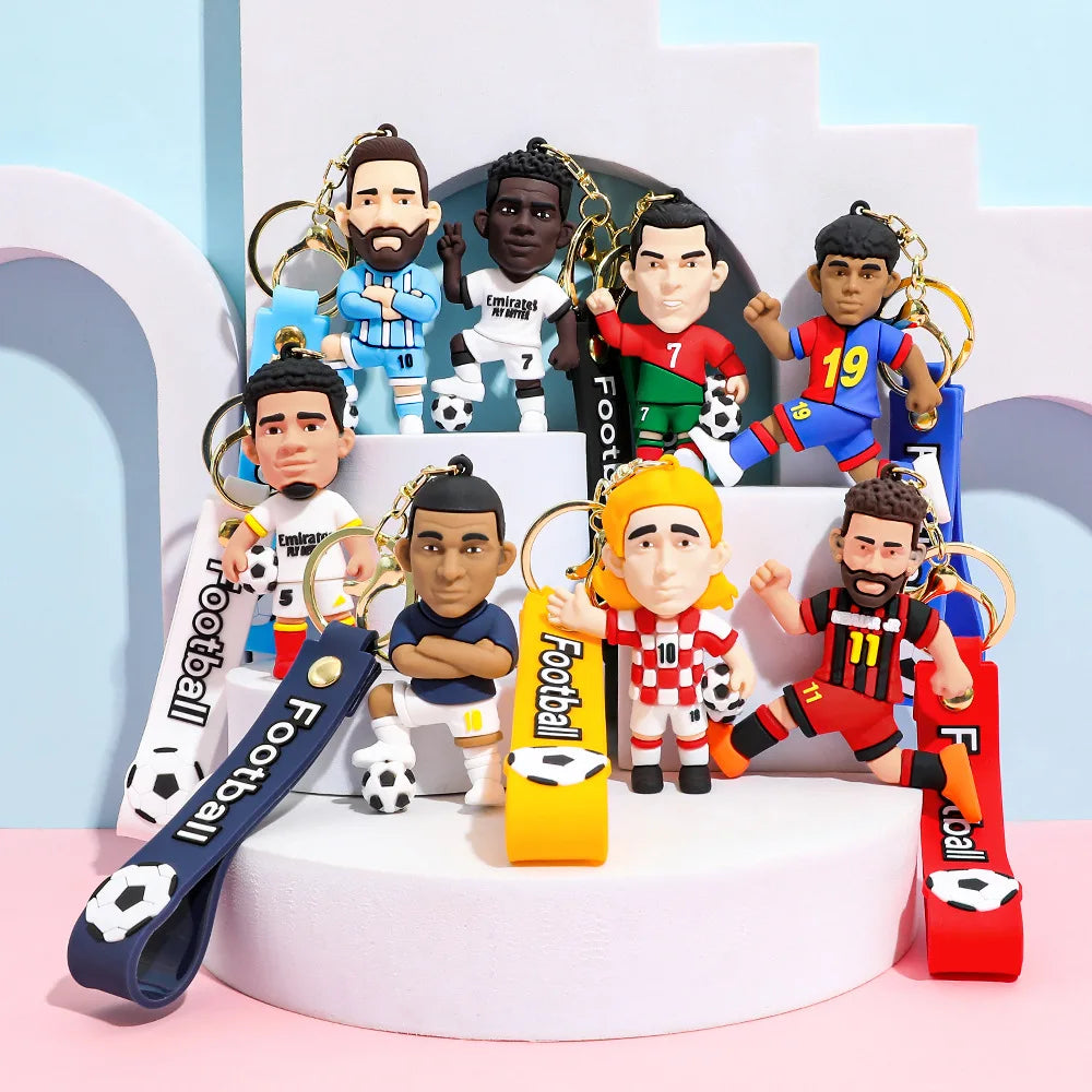 Football Jersey Keychain Cartoon Soccer Birthday Party Supplies Toy Key Ring Cristiano Ronaldo Messii Souvenir Gifts for Fans