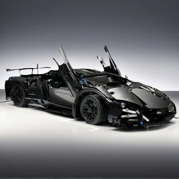 1:14 Black Sports Car Building Blocks Set 1000PCS+, Suitable for 14+, Educational Assembled Model, Home Decoration & Gift