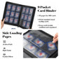 9 Pocket Zipper Card Binder, 360 Trading Card Holder Book, Premium PU Cover Zip Binder for Cards, Durable Side Loading Card