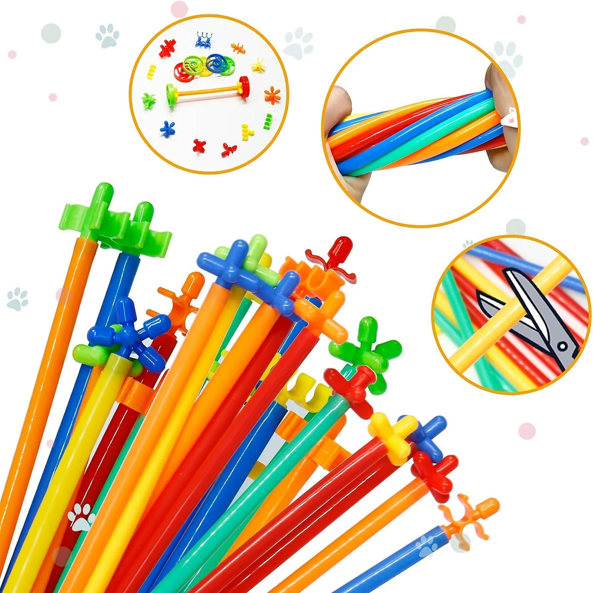 Building Toys Made of Straw, a Set of Interlocking Plastic Engineering Blocks Designed for Children, Suitable As a Gift