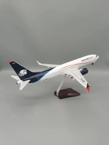 47CM 1:85 Scale B737 Model AEROMEXICO Mexico Airline With Base Landing Gears Aircraft Resin Plane Model For Collection Gift