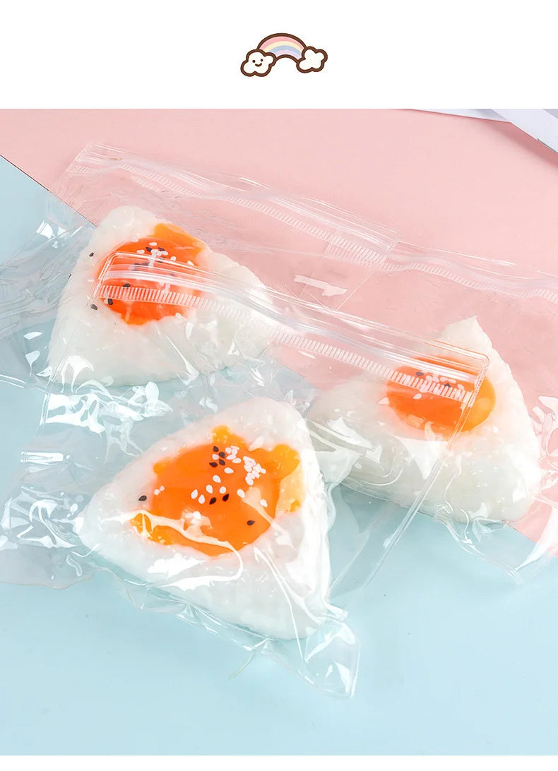 Egg Yolk Squishy Toy - Food-Safe Silicone Stress Ball, Kawaii Rice Ball Popping Fidget Sensory Toy for Anxiety & Focus