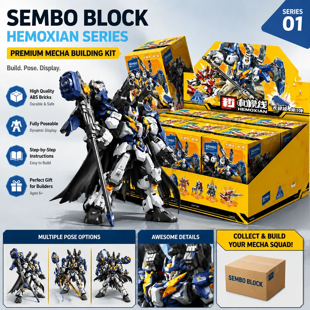 Sembo Building Blocks Moxian Tianhui-Class First Series Blind Box Thunder God Mecha, Educational Assembly Building Block Toy Gif