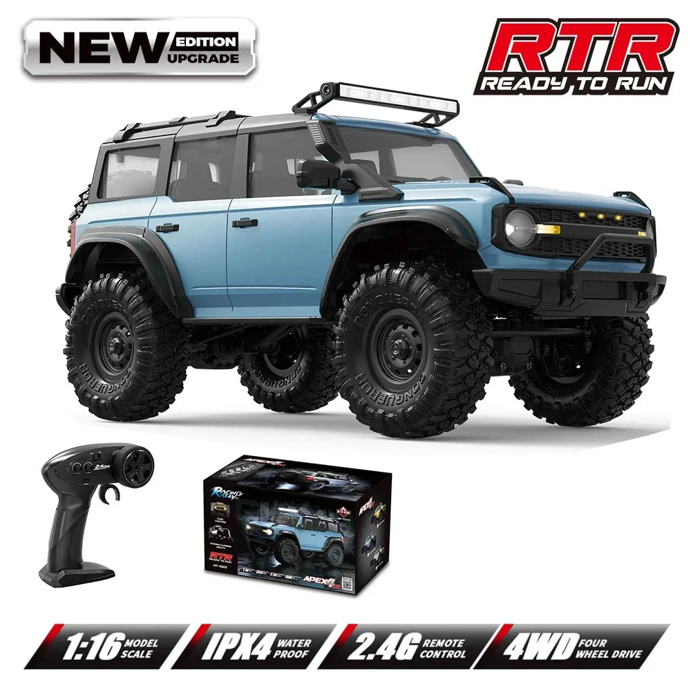 1/16 RC Car HB R1601 Remote Control Climbing Car 4WD High-Speed Electric Off-Road Toy Car With Colorful Lights Suitable For Boys' Outdoor Play