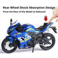1:18 Hayabusa R1 GSX1000R CBR1000RR Miniature Motorcycle Toy Models Alloy Diecast Shock Absorption Front Wheel Steering Gifts