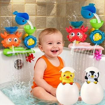Baby Bath Toy Wall Sunction Cup Track Water Games Children Bathroom Monkey Caterpilla Bath Shower Toy for Kids Birthday Gifts