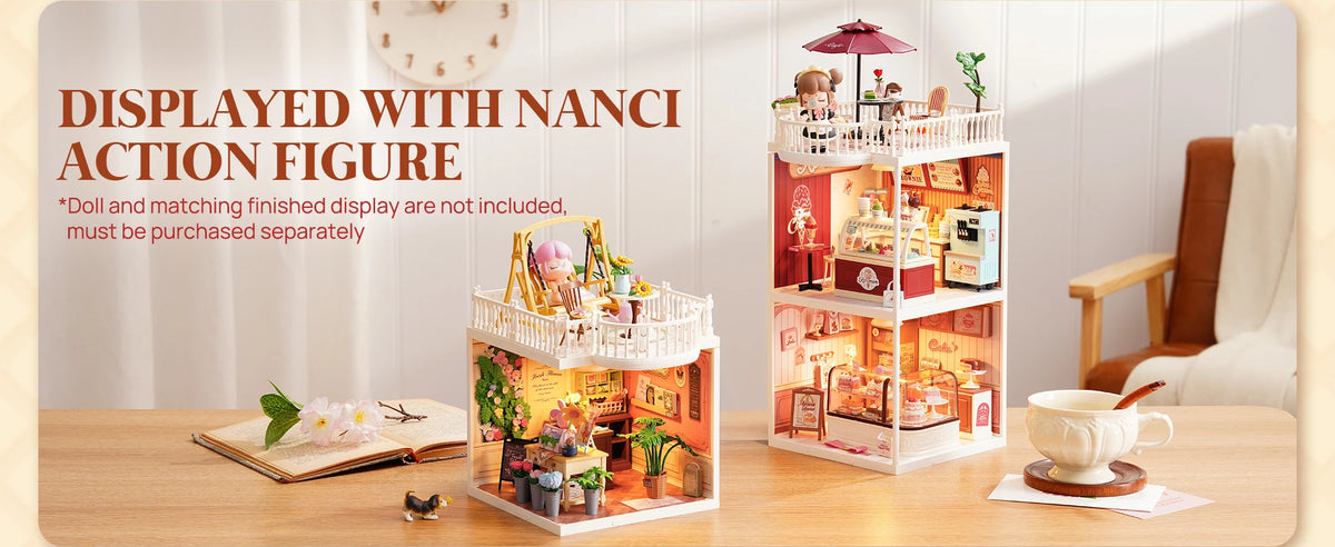 Rolife Super Creator Dollhouse Series Accessroies Sunny Break Terrace 3D Puzzle Roof Accessory for DW Series DIY Miniature House Building Model Kit