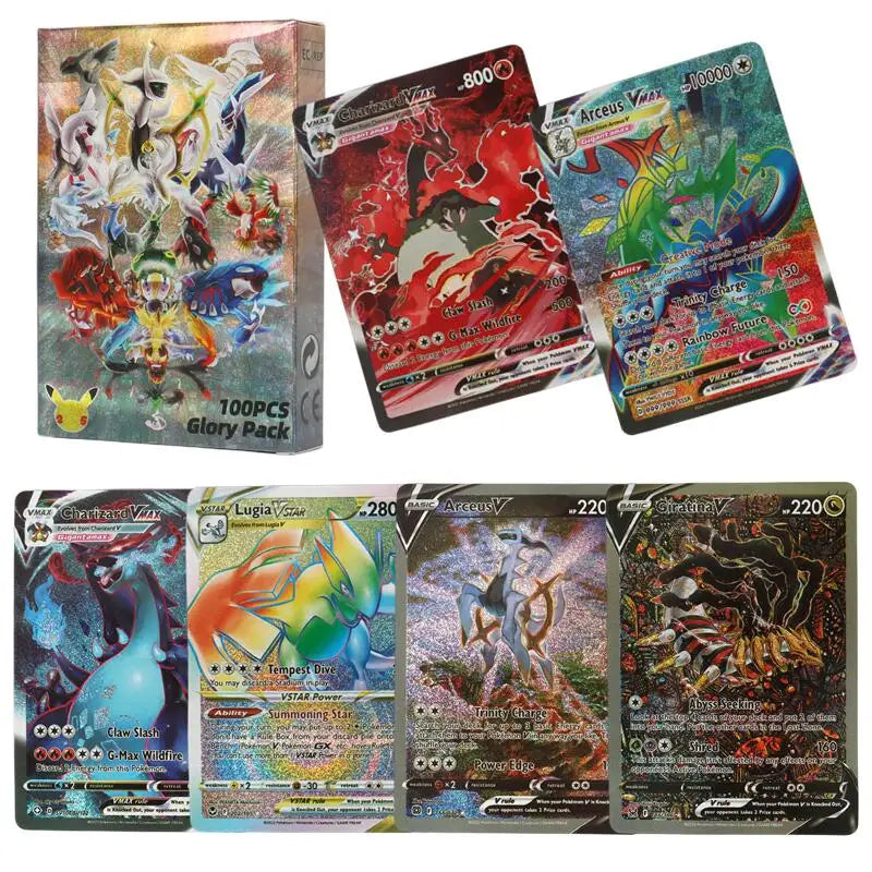 New Holographic Pokemon Cards Scarlet Violet 80Vmax 20EX English Letter Pokemon trading card Kids Gift