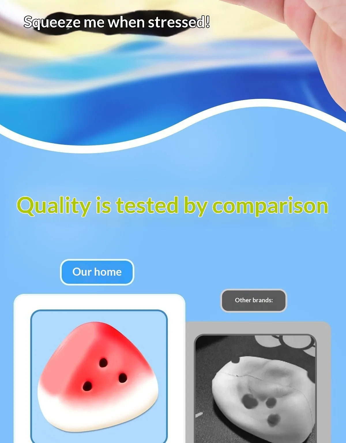 Watermelon Squishy Toy Slow Rising Stress Relief Squeeze Toy Super Soft Hand Grip Fidget Toy for Anxiety Relief Kids Adults Gift