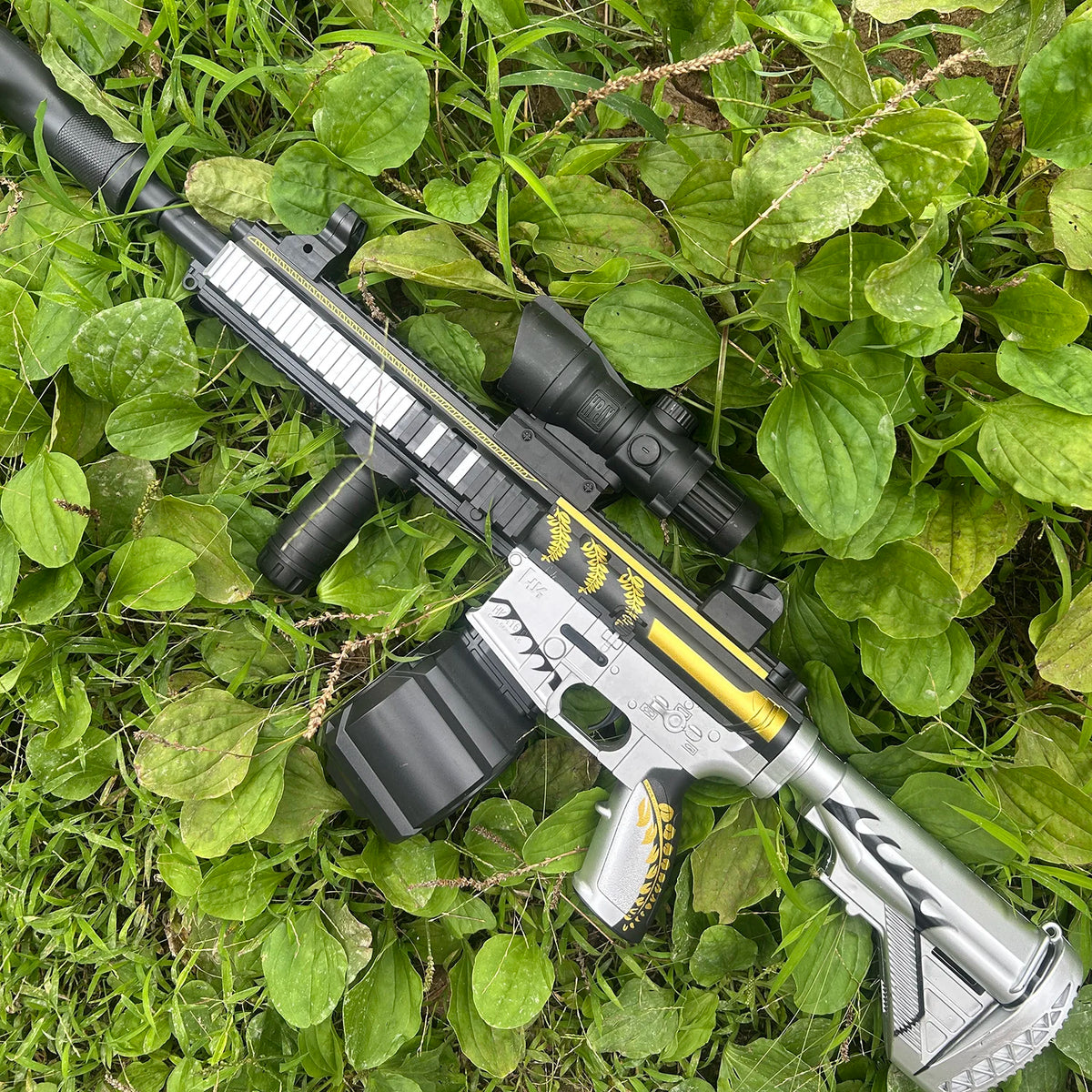 M416 Classic Manual Rear-Pull Mode Toy Gun with Large Magazine That Can Fire Gel Balls, Outdoor Toy for Boys, Holiday Gift, Christmas