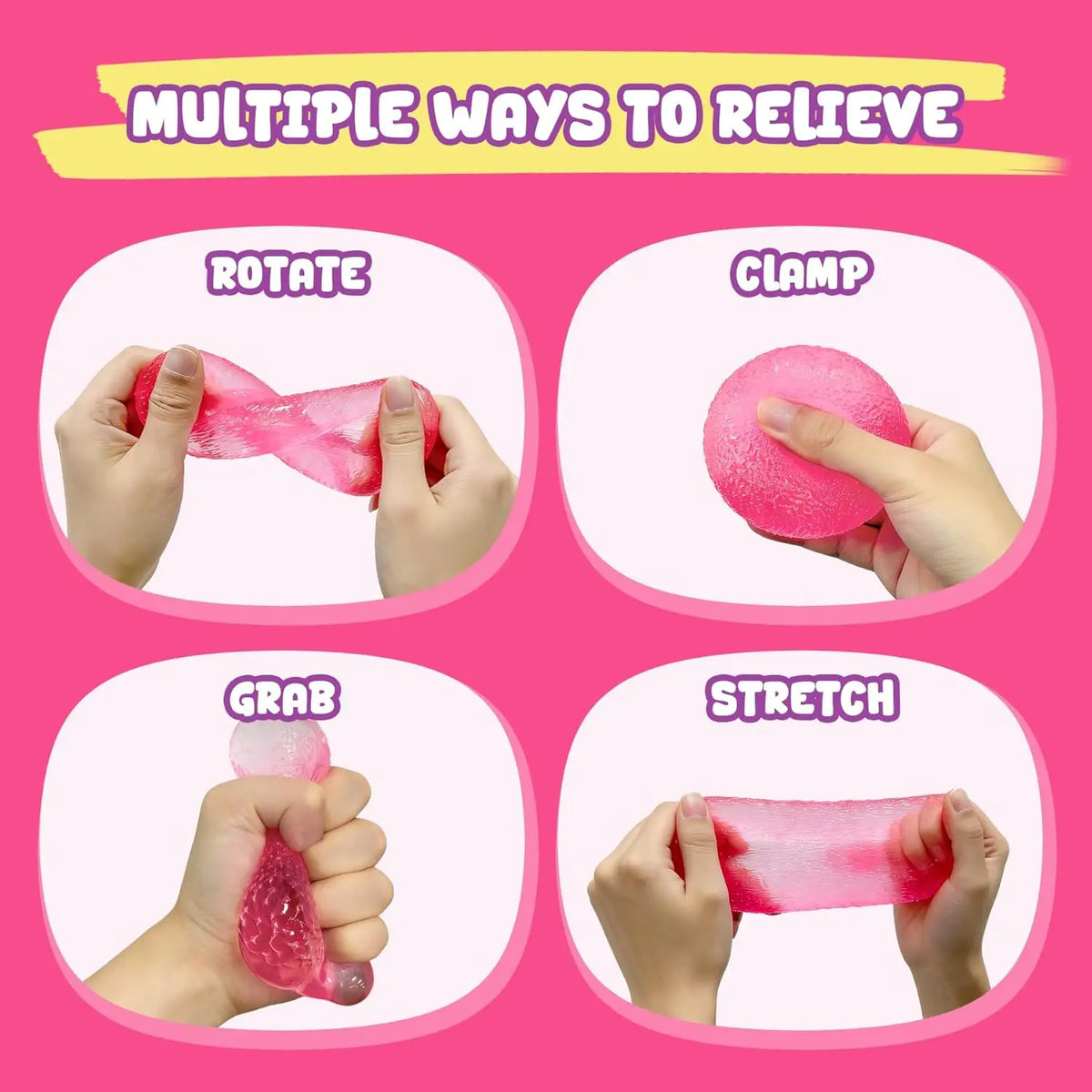 Stress Balls Fidget Toys, Slow Rising Squishies Gumdrop Stress Toys, Stress Relief and Anxiety, Textured Squeeze Toys Gift for Kids Adults Party Classroom Prize Easter Basket Stuffers, Christmas Gift
