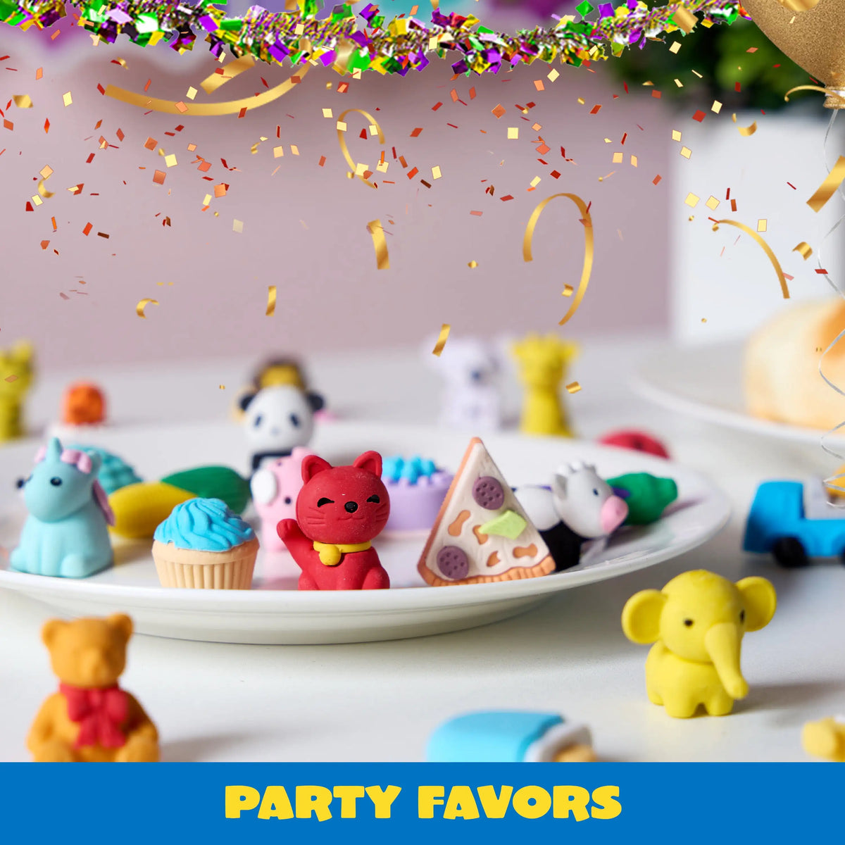 Joyfy 36 Pcs 3D Erasers Food Animals Erasers Bulk Fun & Cute Erasers for Pencil Desk Pets Classroom Prize Birthday Party Favors