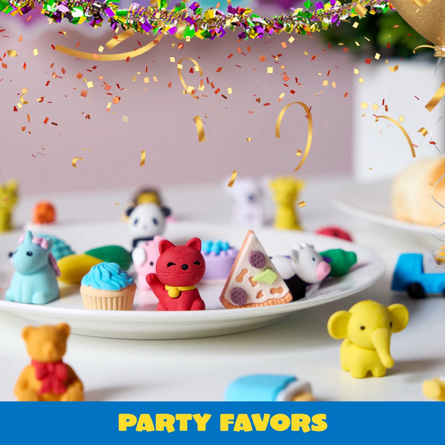 Joyfy 36 Pcs 3D Erasers Food Animals Erasers Bulk Fun & Cute Erasers for Pencil Desk Pets Classroom Prize Birthday Party Favors