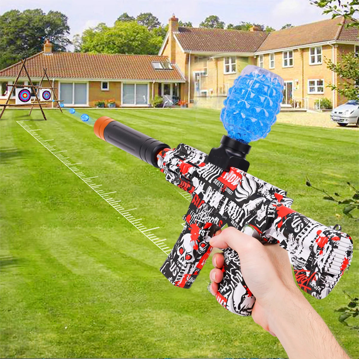 Electric Ball Blaster 2PCS Balls Gun Cool Toy Gun for Outdoor Activities Shooting Game Holiday Gifts Christmas HalloweenGift