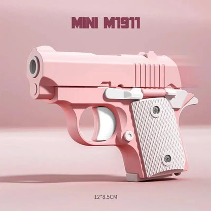 3D Printed Gravity Fidget Stress Relief Mini Pistol Toy Plastic Manual Burst Decompression Toy Christmas Gift