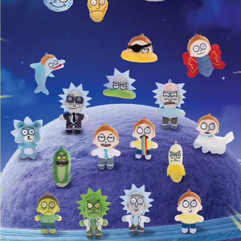 HUGKIS Rick And Morty Multiverse Series Plush Blind Box Fun unboxing game Magnetic Fridge Magnet Doll Keychain Pendant For Adult
