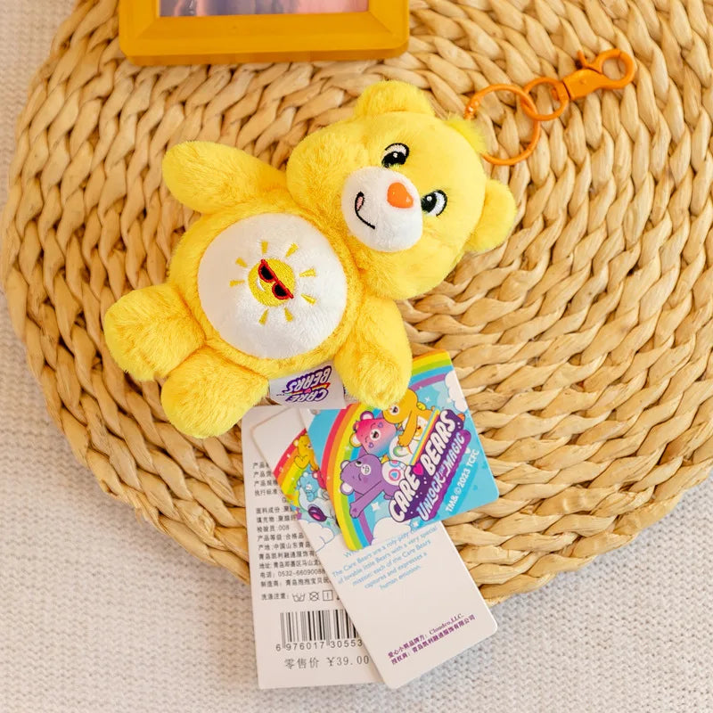 Care Bears Plush Keychain Carebears Rainbow Bear Squeak Voice Cute Stuffed Toys Doll Backpack SchoolBag Decor Keyring Girl Gifts