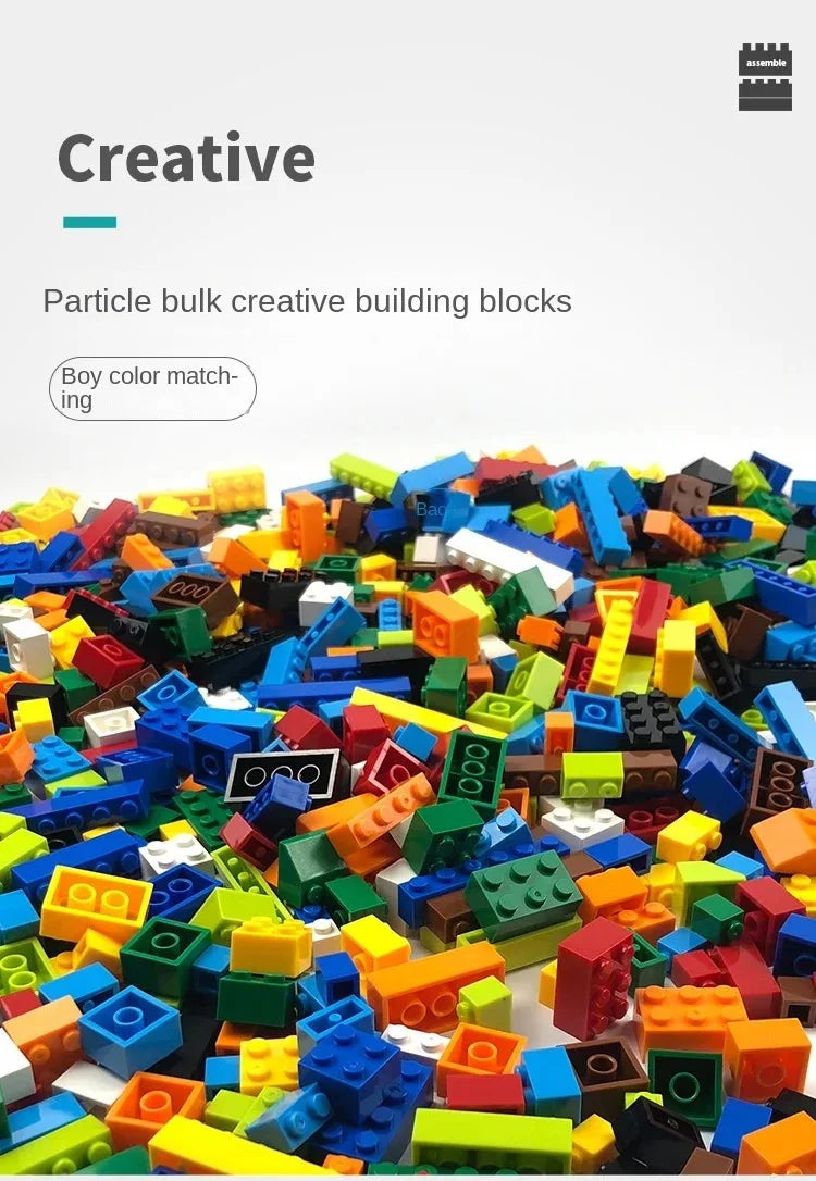 300/500/1000 DIY Creative Building Blocks Bulk Set Urban Classic Blocks Assembled Birthday Gift Children's Educational Toys