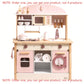 Robud Kids Wooden Pink Play Kitchen All in 1 Corner Set Includes Oven Refrigerator Washer Perfect Birthday Gift for Little Chefs