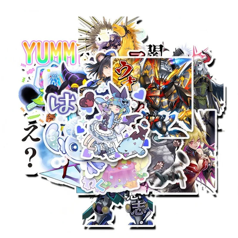 40pcs Yu-Gi-Oh Small Card Secondary Sticker Creative Personality Decoration Notebook Bicycle Animation Peripheral DIY Sticker