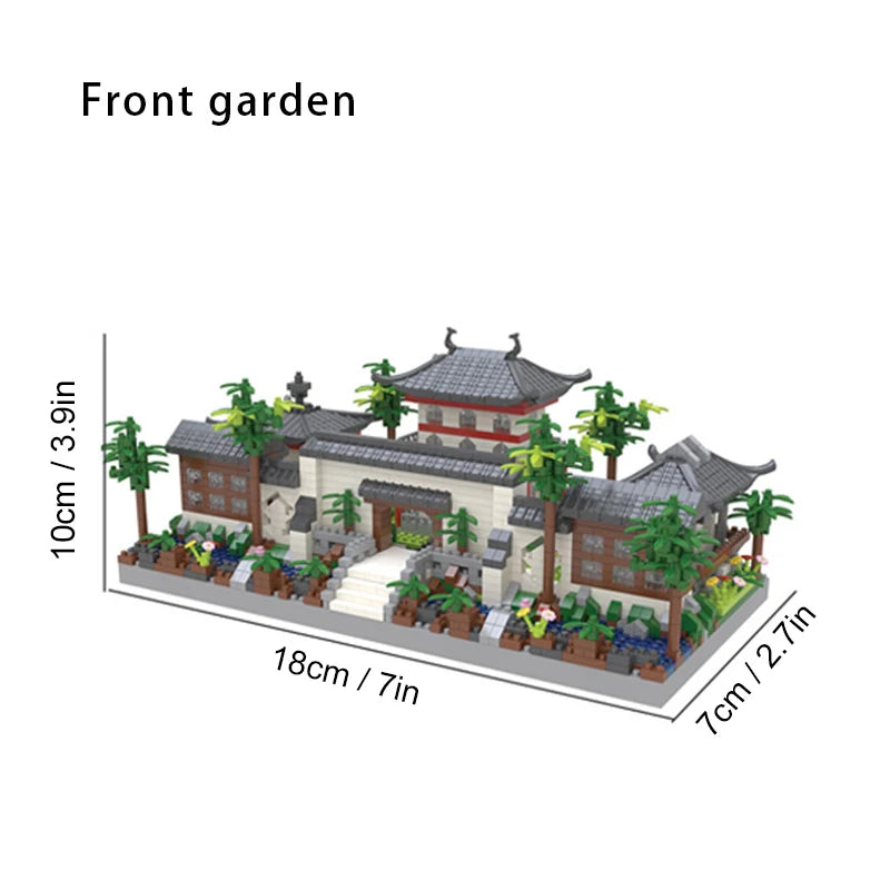 Suzhou Garden puzzle micro particle assembly type building block ethnic style building block toy
