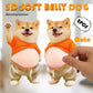 3D Shiba Inu Dog Belly Sticker, Cute Puppy in Orange Outfit with Soft Pink Background, Silicone Self-Adhesive Decal 1PCS