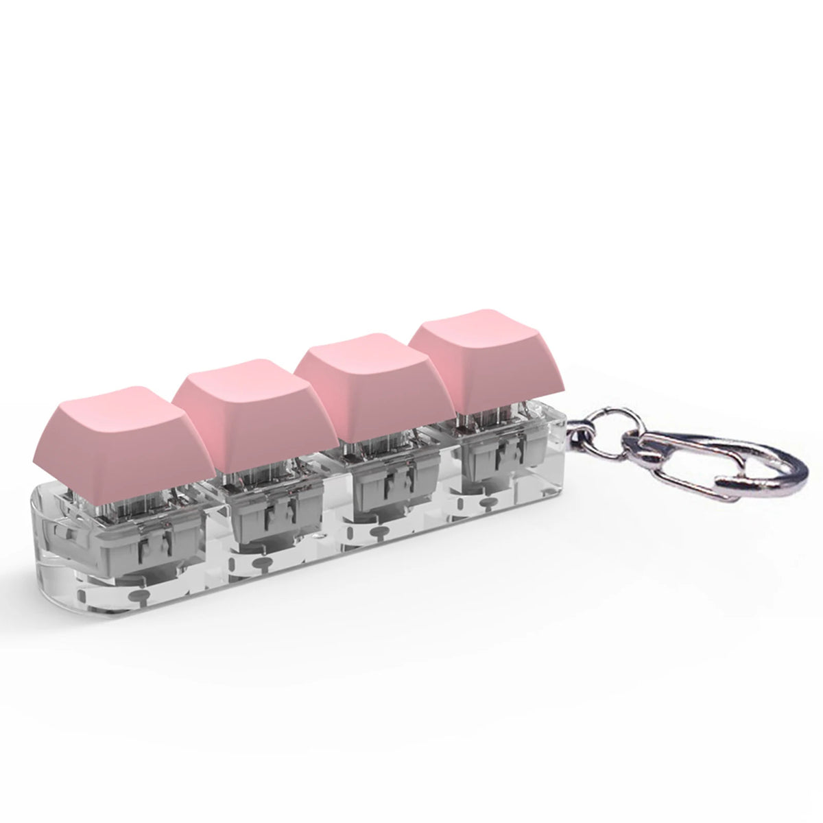 Keyboard Fidget Keychain 4 Keys Finger Keyboard Decompression Toys Press Button Keycap Fidget Stress Relief Keyboard Clicker Toy